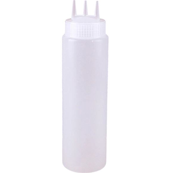 3pcs Seasoning 3-Hole Squirt Squeeze Bottles, 24 oz Red/Yellow/White 9"H x 2.5"D - Picture 3 of 5